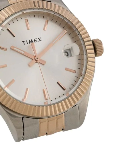 Shop Timex Waterbury 34mm Watch In Silver