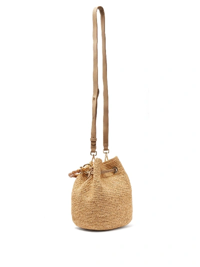 Heidi Klein Savannah Bay Mini Bamboo-handle Raffia Bag In Beige