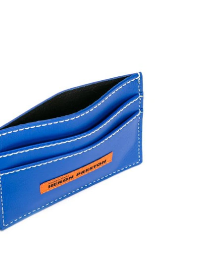 Shop Heron Preston Flat Squared Cardholder In Blue