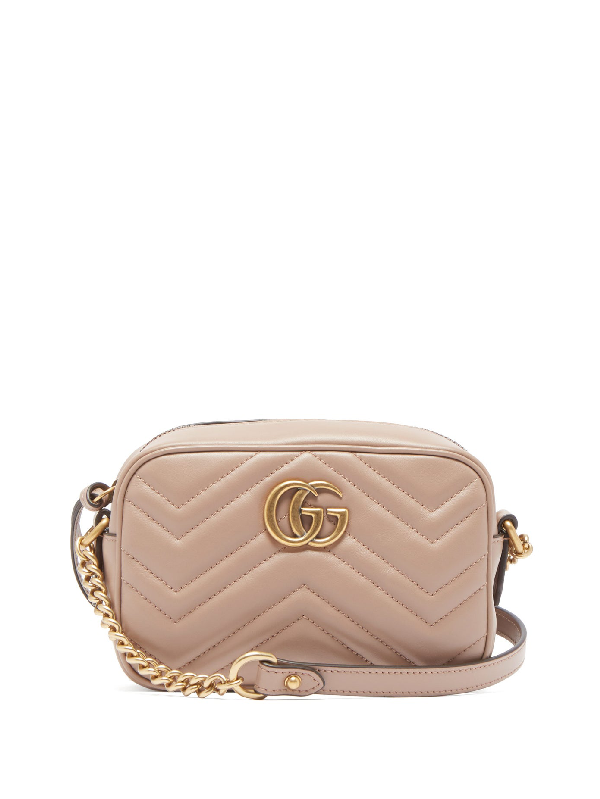 Gucci Gg Marmont Mini Quilted Leather Cross Body Bag In Pink | ModeSens