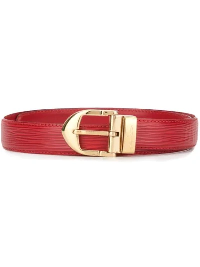 Pre-owned Louis Vuitton 1995  Ceinture Buckled Belt In Red