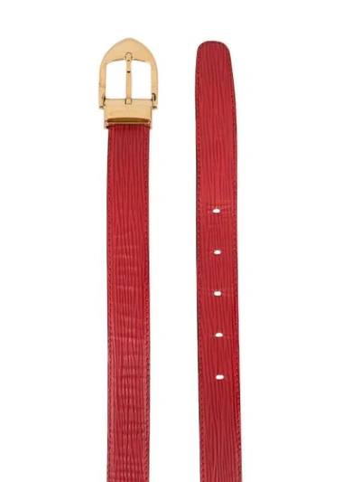 Pre-owned Louis Vuitton 1995  Ceinture Buckled Belt In Red