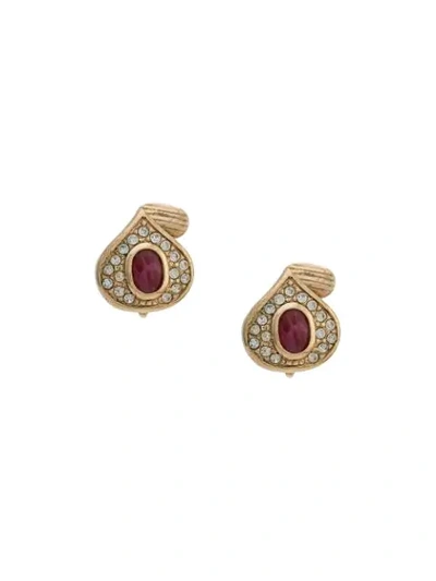 Pre-owned Dior  Tear Shaped Earrings In Gold