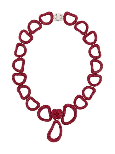 Shop Atelier Swarovski Swarovski Crystal Link Necklace In Red