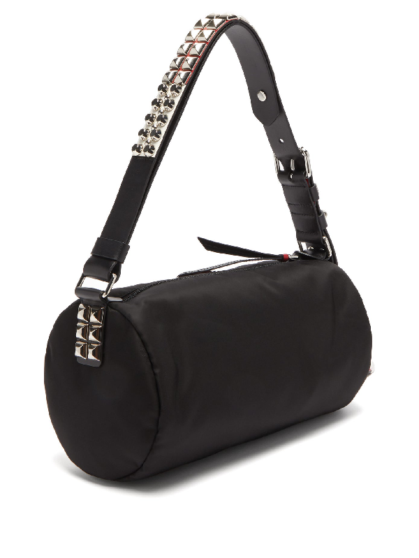 prada new vela studded nylon shoulder bag