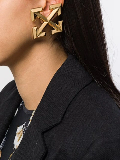 Shop Off-white Oversized Arrow Earrings In Gold