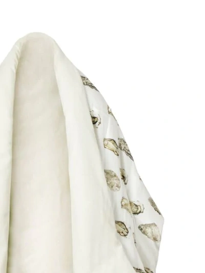 Shop Burberry Oyster Print Puffer Scarf In White