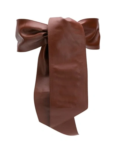 Shop Orciani Tie-wast Belt In Brown