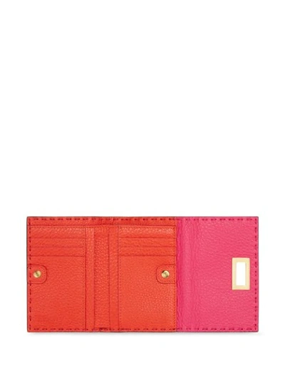 Shop Fendi Peekaboo Selleria Wallet In F1892-fuchsia +poppy +soft
