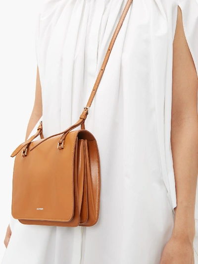 Jil Sander Small Leather Cross-body Bag In Brown | ModeSens