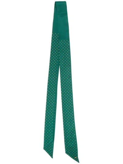 Shop Saint Laurent Stud Embellished Tie In Green