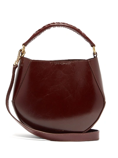 Corsa Mini Leather Top Handle Bag In Burgundy