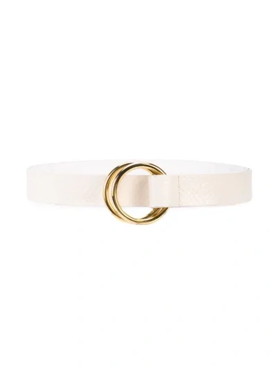 Shop Carolina Herrera Double Wrap Loop Belt In White