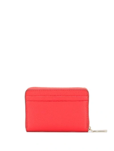 Shop Michael Michael Kors Small Pebbled Leather Wallet - Red