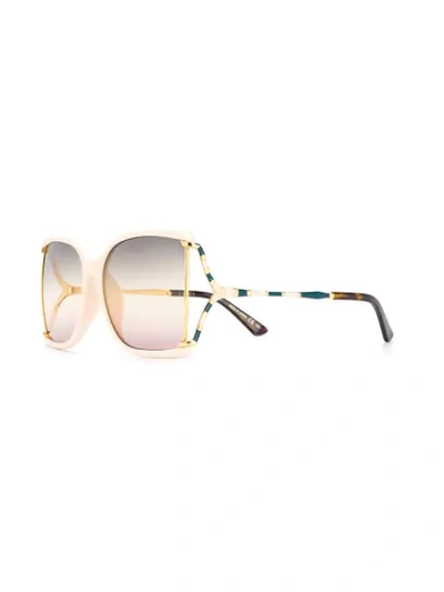 Shop Gucci Square Sunglasses In Neutrals