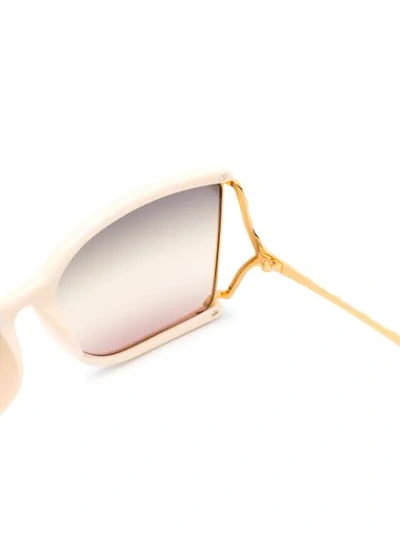 Shop Gucci Square Sunglasses In Neutrals