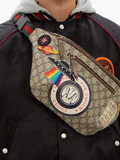 Gucci Gg Supreme Ufo Canvas Belt Bag In Brown | ModeSens