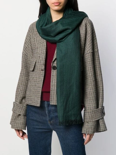 Shop Begg & Co Cashmere Knit Scarf In Green