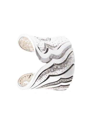 Shop John Hardy Lahar Diamond Cuff In Silver