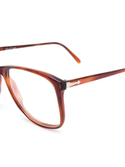 Pre-owned Persol 玳瑁纹方框眼镜 In Brown