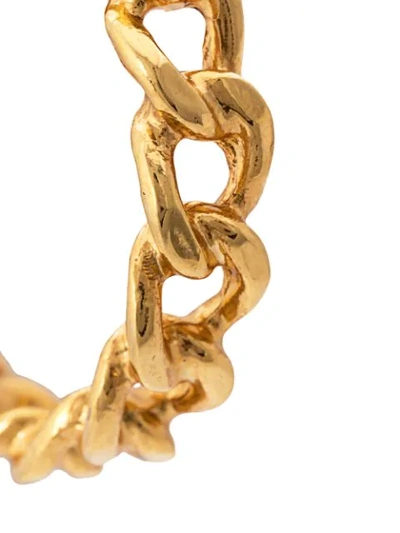 Shop Oscar De La Renta Chain Hoop Earrings In Gold