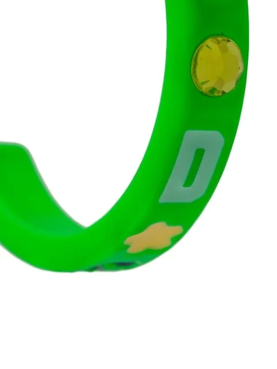 Shop Gcds Logo Hoop Earrings In Green