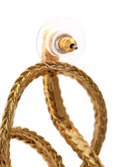 Shop Oscar De La Renta Braided Chain Earrings In Gold