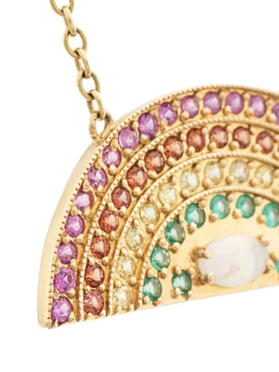 Shop Andrea Fohrman 18kt 'rainbow' Gelbgoldhalskette Mit Saphir In Gold