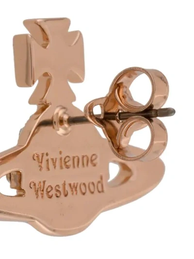Shop Vivienne Westwood Ariella Rhinestone Embellished Earrings In Pink