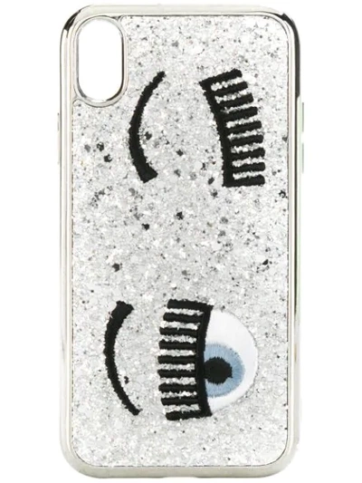 Chiara Ferragni Iphone Xr Eye Appliqué Phone Case In Silver | ModeSens