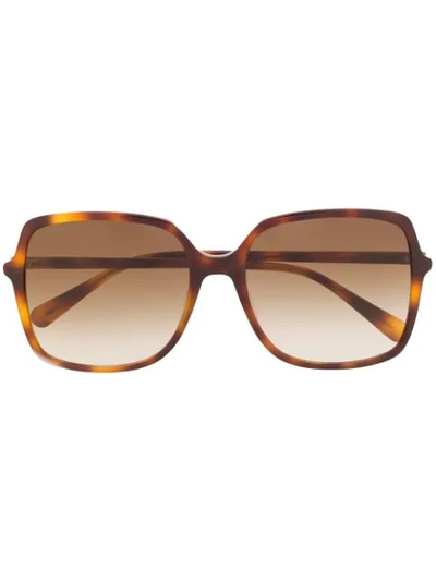 Shop Gucci Square Sunglasses In Brown