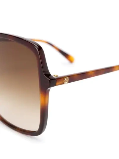 Shop Gucci Square Sunglasses In Brown