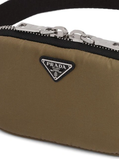 Shop Prada Logo-plaque Pouch Adjustable Belt In Green