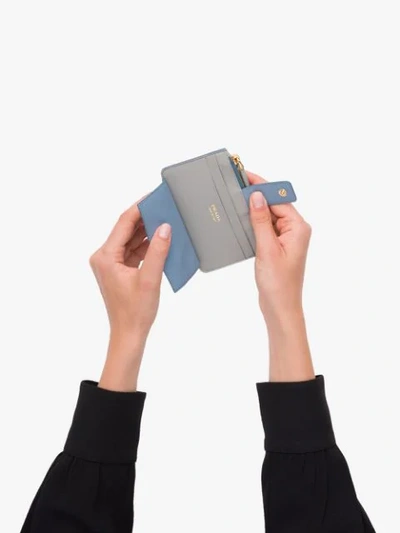 Shop Prada Snap-tab Card Holder In Blue