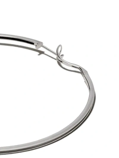 Shop As29 18kt White Gold Diamond Calvet Pear Llusion Hoop Earrings