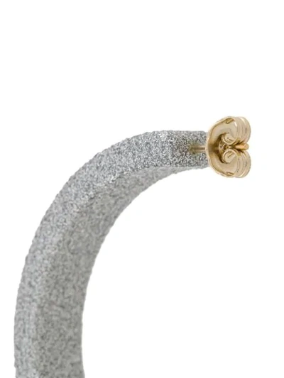 Shop Gcds Logo Hoop Earrings In Silver