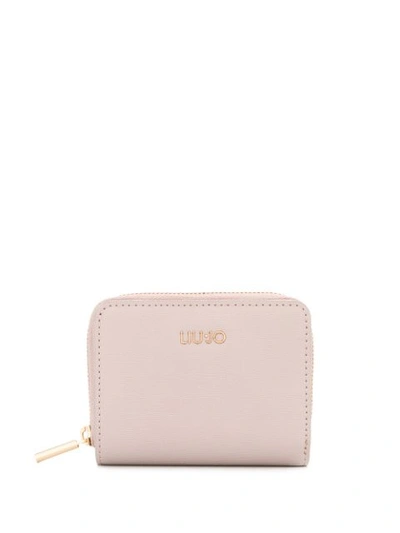 Shop Liu •jo Logo Plaque Wallet In Pink