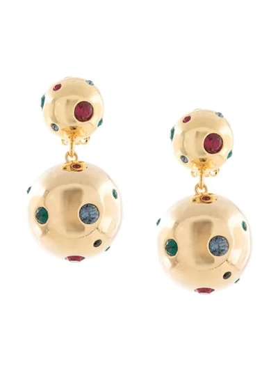 Shop Rebecca De Ravenel I See Stars Multi-gem Earrings In Gold