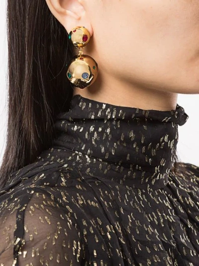 Shop Rebecca De Ravenel I See Stars Multi-gem Earrings In Gold