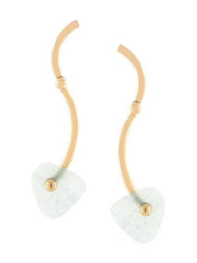 Shop Crystalline Stone-embellished Drop Earrings In Gold