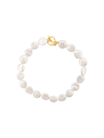 Shop Lizzie Fortunato Goa Pearl Collar Necklace In White