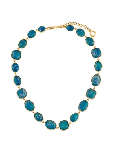Shop Goossens Cabochons Stone-embellished Necklace In Blue