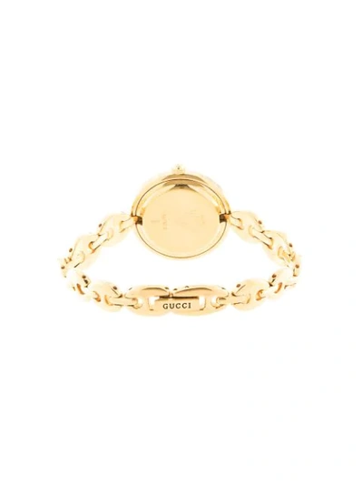 Pre-owned Gucci Change Bezel Quartz Wristwatch In Gold