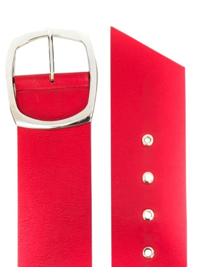Shop Amen Large Square-buckle Belt In Red