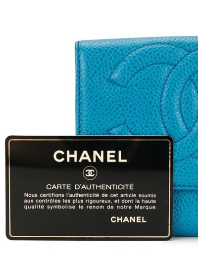 Pre-owned Chanel Cc Bifold Wallet In Blue