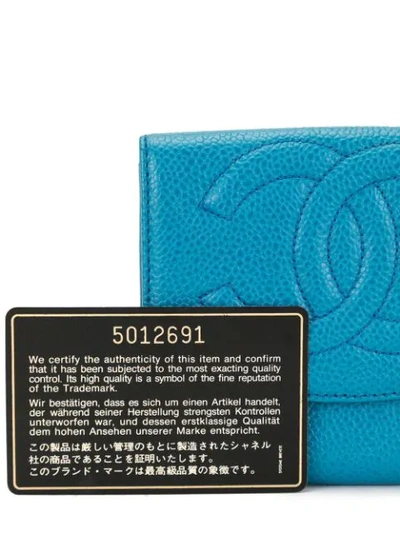 Pre-owned Chanel Cc Bifold Wallet In Blue