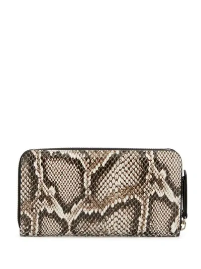 Shop Giuseppe Zanotti Ida Python Embossed Wallet In Brown