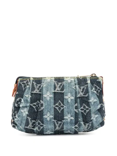 Pre-owned Louis Vuitton  Trousse Raye Pouch In Blue