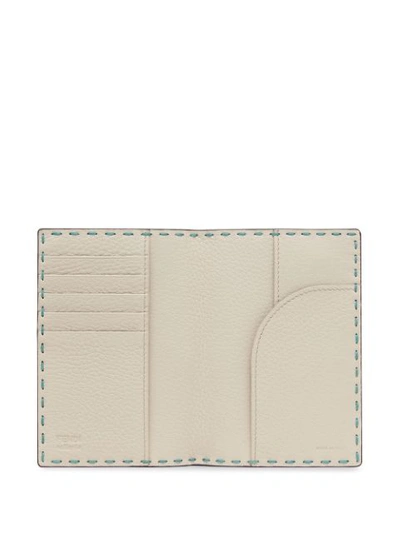 Shop Fendi Selleria Passport Cover In Blue