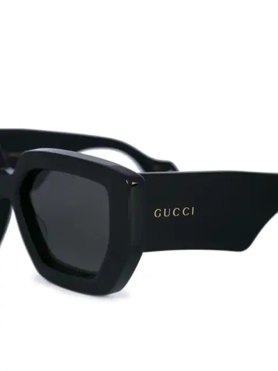 Shop Gucci Oversized Cat-eye Sunglasses In Black